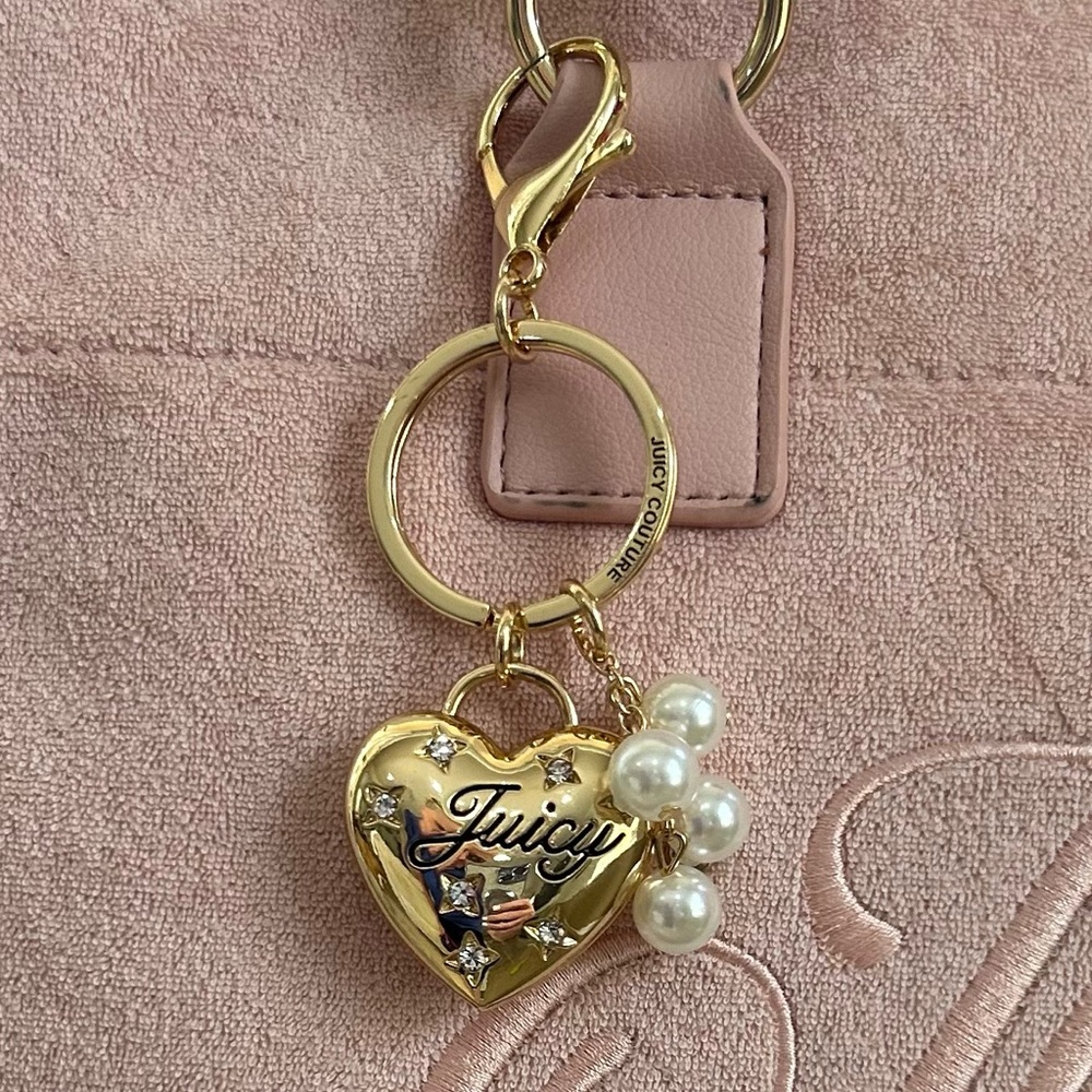 NWT Juicy Couture Crystal Pink Diamond Tote Shoulder Bag with Scarf & Bag Charm - Picture 13 of 14
